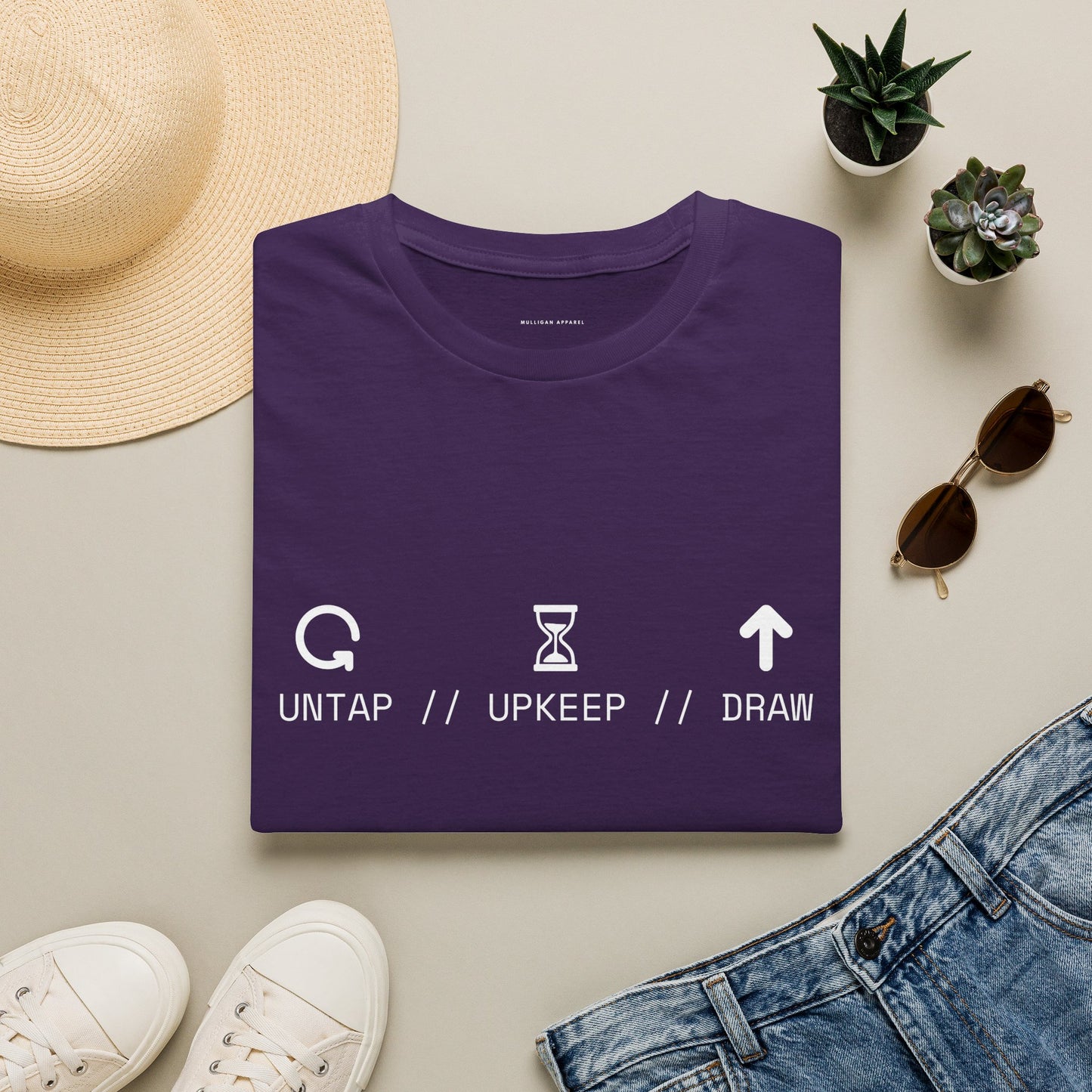 T-Shirt — 'Untap // Upkeep // Draw' Magic: The Gathering Inspired Gamer Tee