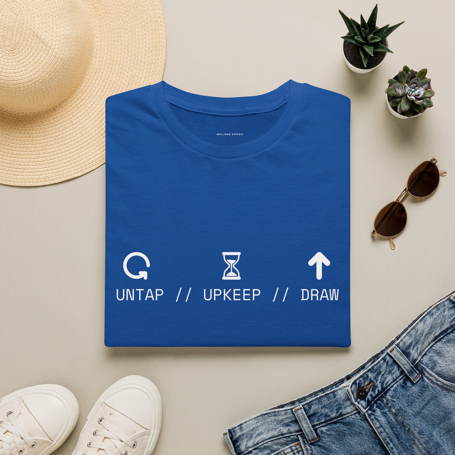 T-Shirt — 'Untap // Upkeep // Draw' Magic: The Gathering Inspired Gamer Tee