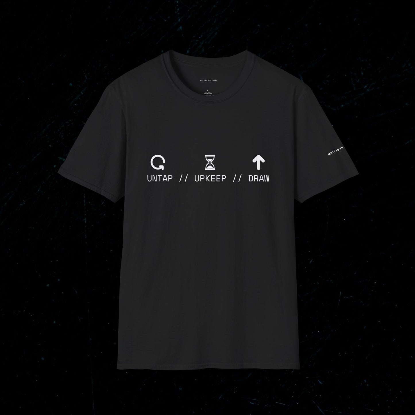 T-Shirt — 'Untap // Upkeep // Draw' Magic: The Gathering Inspired Gamer Tee