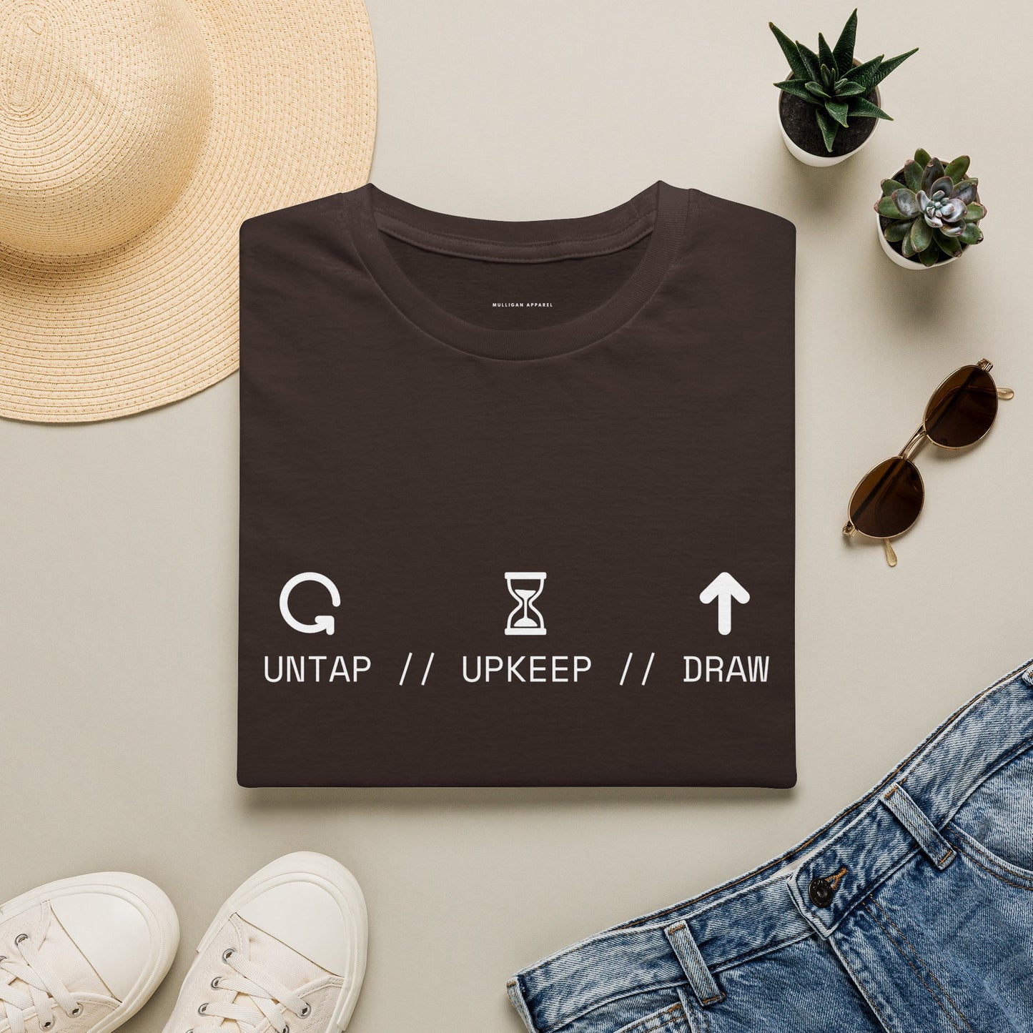 T-Shirt — 'Untap // Upkeep // Draw' Magic: The Gathering Inspired Gamer Tee