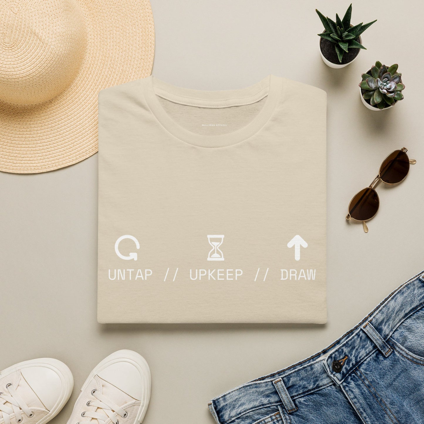 T-Shirt — 'Untap // Upkeep // Draw' Magic: The Gathering Inspired Gamer Tee