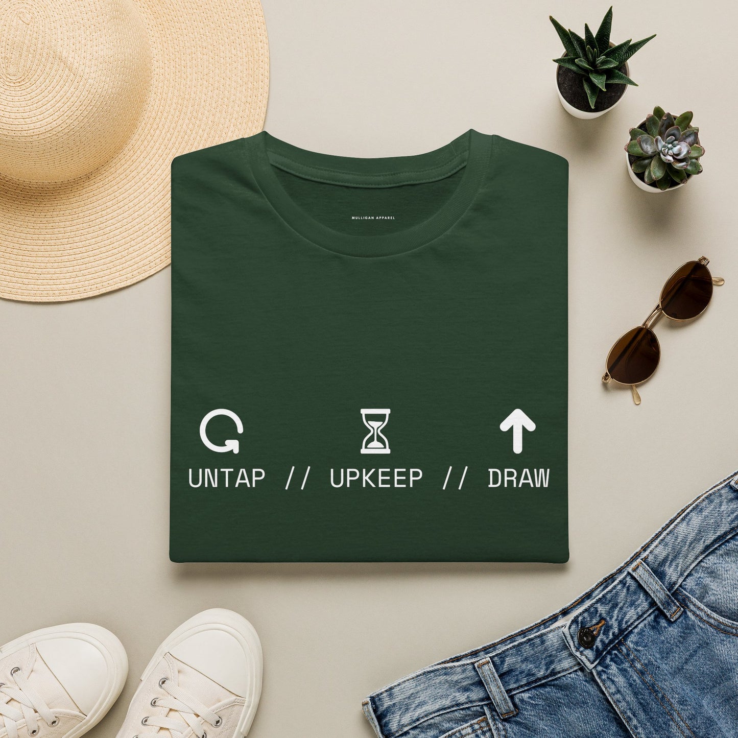 T-Shirt — 'Untap // Upkeep // Draw' Magic: The Gathering Inspired Gamer Tee