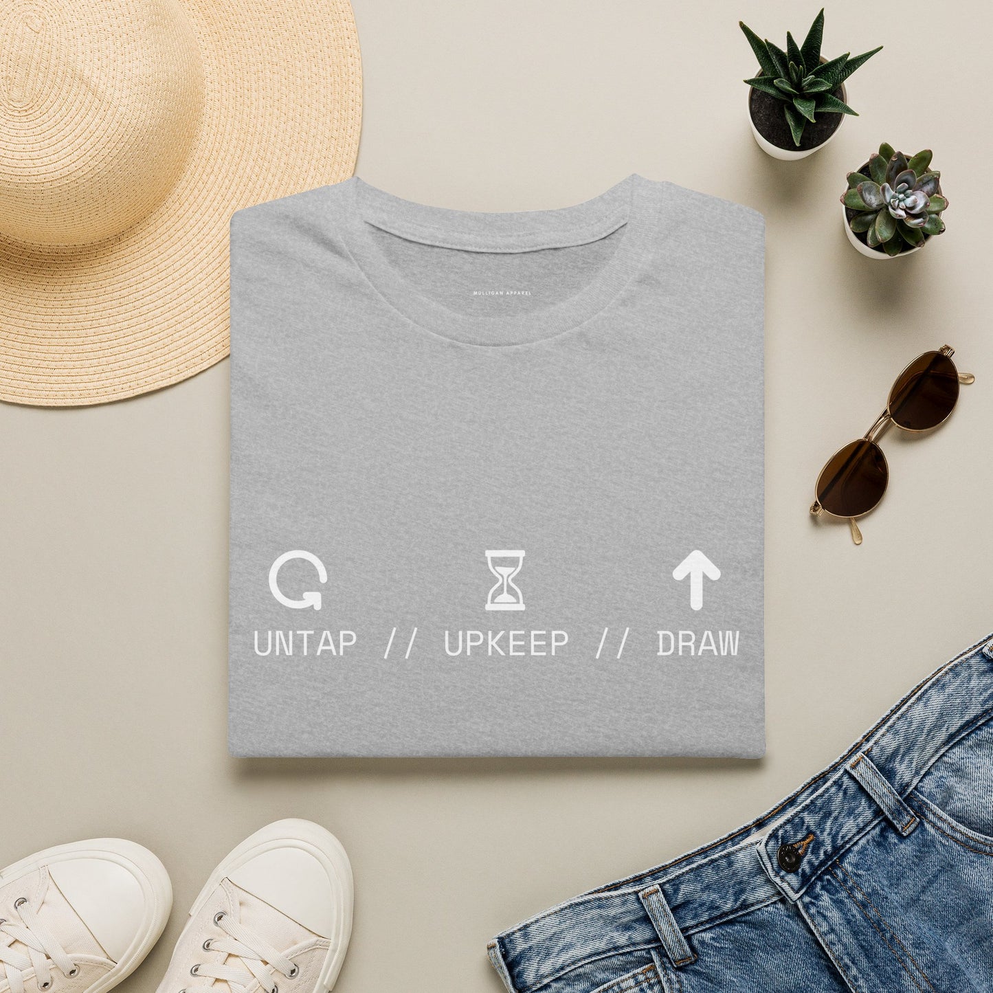 T-Shirt — 'Untap // Upkeep // Draw' Magic: The Gathering Inspired Gamer Tee