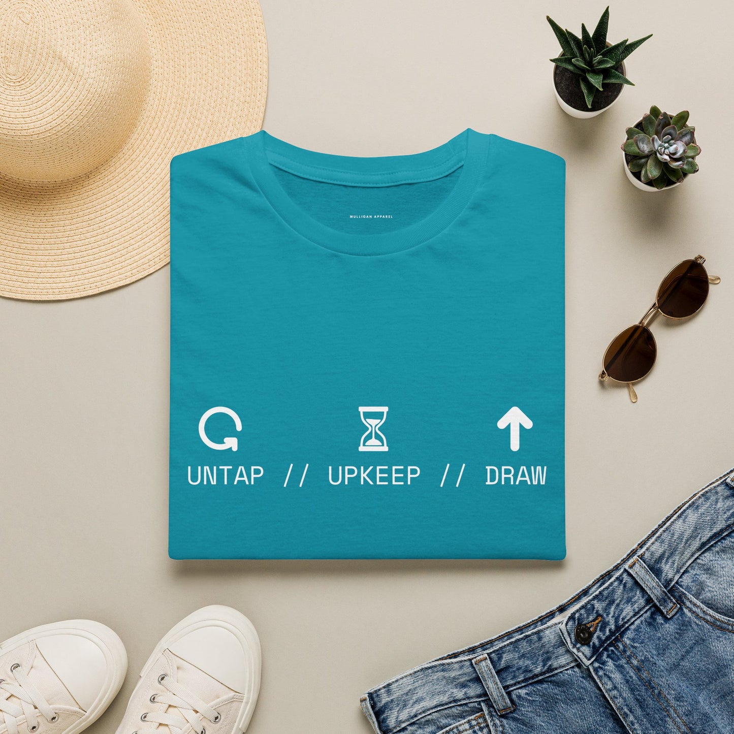 T-Shirt — 'Untap // Upkeep // Draw' Magic: The Gathering Inspired Gamer Tee