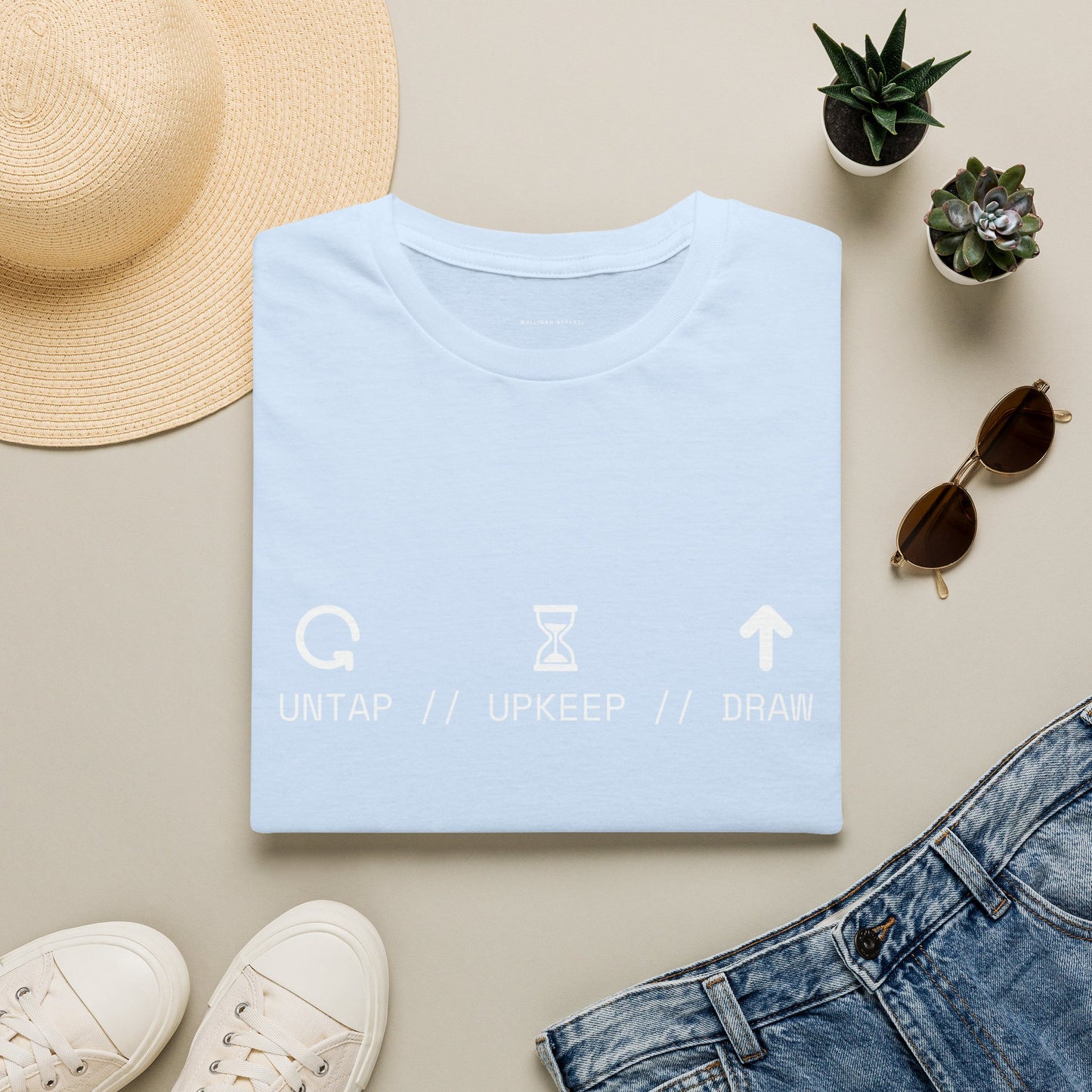 T-Shirt — 'Untap // Upkeep // Draw' Magic: The Gathering Inspired Gamer Tee
