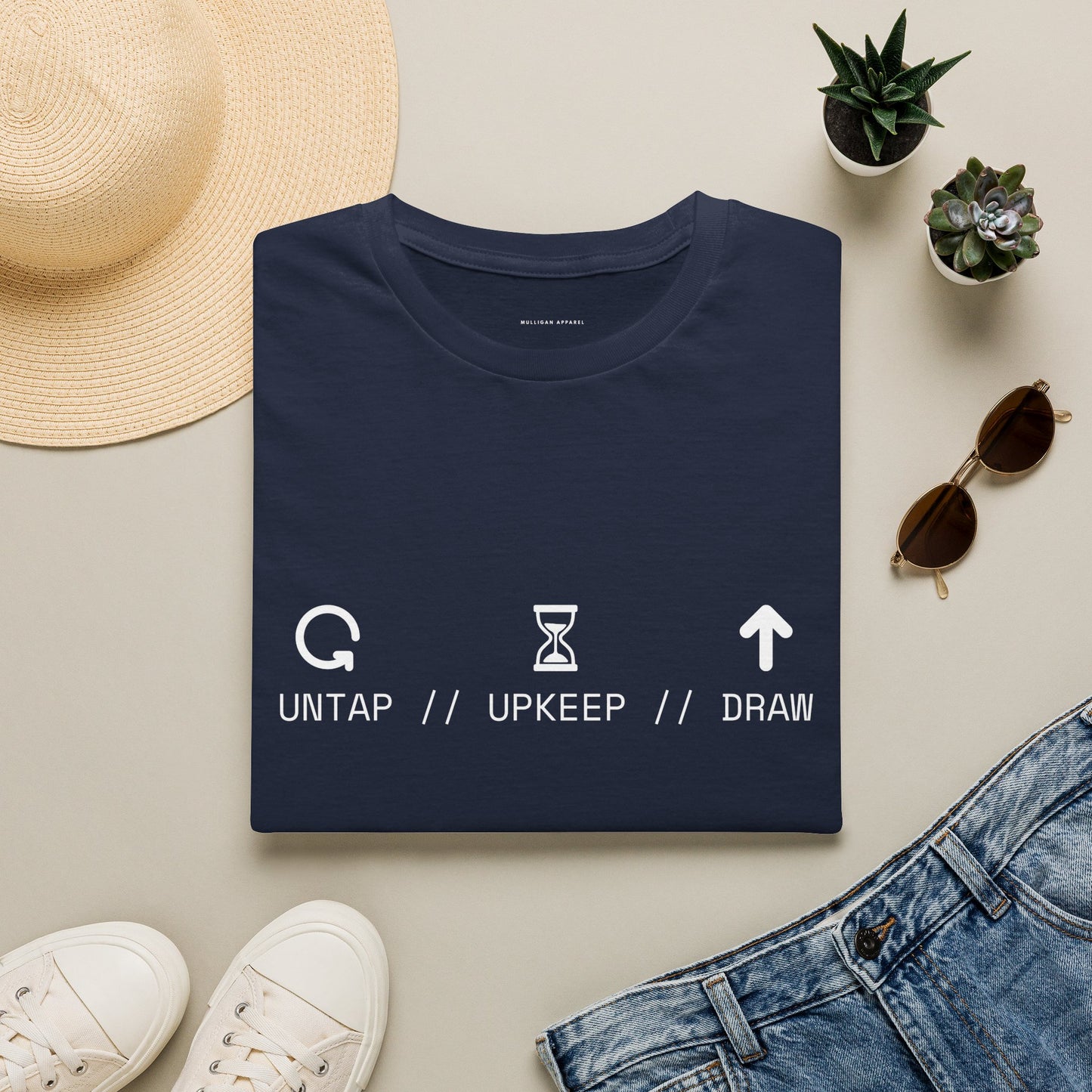T-Shirt — 'Untap // Upkeep // Draw' Magic: The Gathering Inspired Gamer Tee